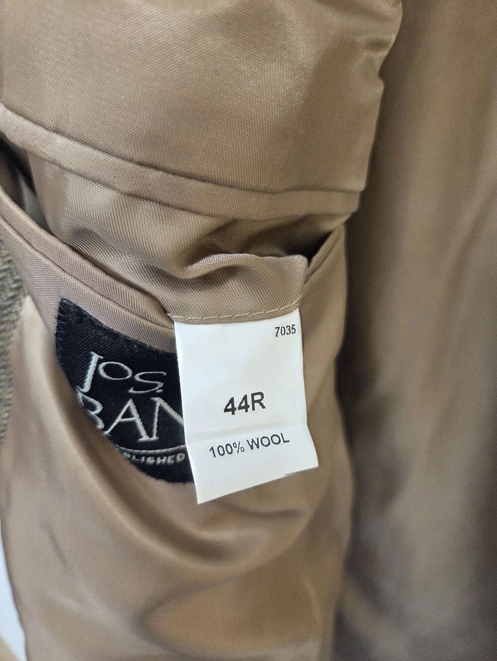 Jos. A. Bank 44R Brown Herringbone Tweed Sport Coat 100% Wool